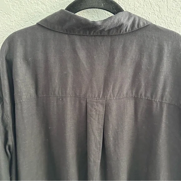 Universal Standard Black Linen Blend Hi Lo Tunic Top Size L - Picture 3 of 12